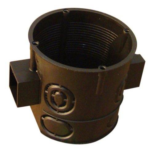 Perforált szerelvénydoboz süllyesztett,mély,sorolható,fekete 64×61mm