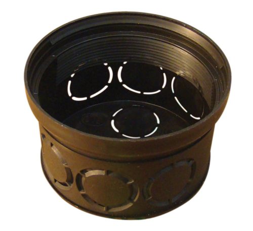 Perforált kötődoboz süllyesztett, fekete 70×45mm