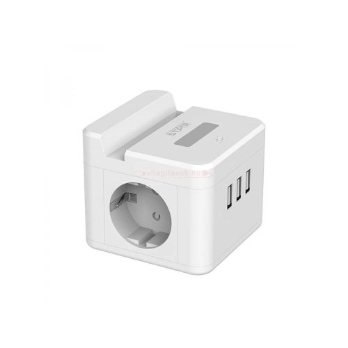 WinningStar - Kocka elosztó - 2-es + 3 x USB + beépített lámpa - 2 m
