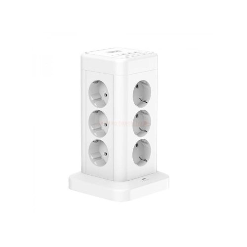 WinningStar - Kocka elosztó - 2-es + 3 x USB + beépített lámpa - 2 m