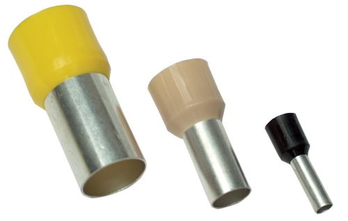 Szigetelt (PA6.6) érvéghüvely 16mm2, L=22,2mm, ónozott elektrolitréz, vaj