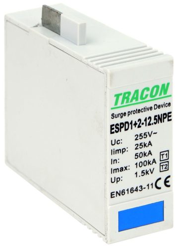 T1+T2 AC típusú túlfeszültség levezető betét 12.5 NPE 12,5kA 275V