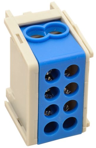 Főáramköri leágazó kapocs, sínre szerelhető, kék 1×35+1×25mm2