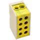 Főáramköri leágazó kapocs, sínre szerelhető, zöld/sárga 1×35+1×25mm2