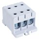 Főáramköri leágazó kapocs, sínre szerelhető, szürke 6-50mm2 3P