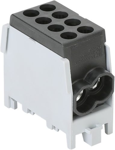 Főáramköri leágazó kapocs dupla, sínre szerelhető, fekete 2.5-25mm2