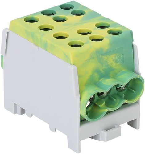 Főáramköri leágazó kapocs tripla, sínre szerelhető, zöld/sárga 6-35mm2