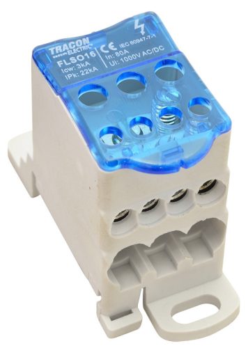 Fővezetéki leágazó sorkapocs nyitható fedéllel 3×16(16)mm2 / 4×10(6)mm2