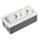 Irodai asztalba süllyeszthető elosztó 2db dugalj 2db USB töltő fehér (PBSU)