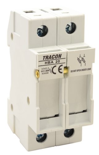 Szakaszolókapcsoló-biztosítóhengeres bizt.hoz, maszkolható 20A, 8x32mm; Un=230V/400V