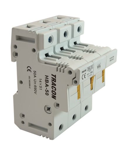 Szakaszolókapcsoló-biztosítóhengeres bizt.hoz, maszkolható 50A, 14x51mm; Un=230V/400V