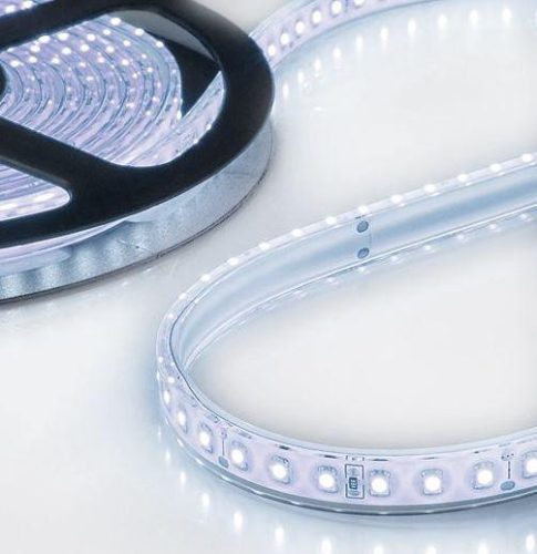 Prémium Food Safe LED szalag 24V AQUA IP68 10W/m 6000K klór, só, UV álló 5 méter