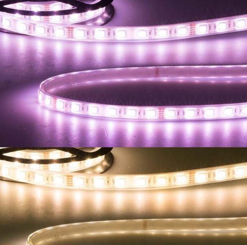 Prémium LED szalag 24V AQUA IP68 19W/m RGB+WW UV álló 5 méter