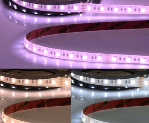 Prémium LED szalag 24V AQUA IP68 19W/m RGB+WW+CW UV álló 5 méter