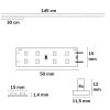 LED T5/T8 fénycső átszerelő lap 145cm MiniAmp csatlakozóval 24V 24W 170Lm/W 4000K