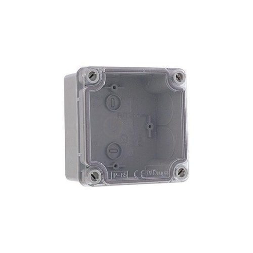 Falon kívüli vízálló kötődoboz átlátszó fedéllel 107x107x60mm IP65