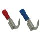 Szigetelt rátolható csatlakozó csap+hüvely 6,3×0,8mm, 2,5mm2, sárgaréz, kék
