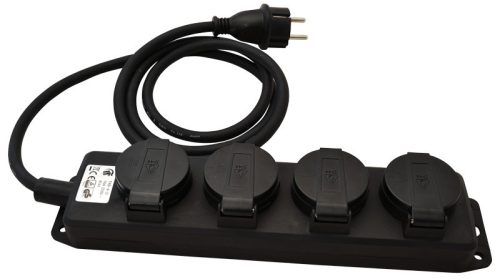 Kültéri elosztósáv, fekete 3G1.5, 3m