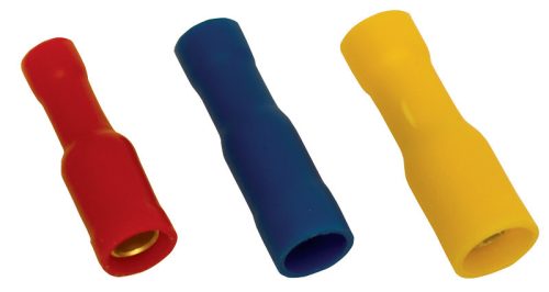 Szigetelt 2,5mm2 hengeres csatlakozó aljzat, elektrolitréz, kék