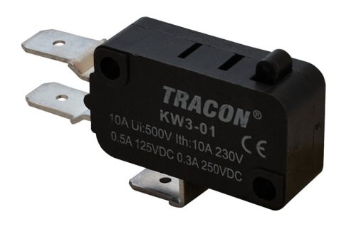 Helyzetkapcsoló, mikro, ütközős 1×CO 10(3)A/230V AC, 6,3x0,8 mm, IP00