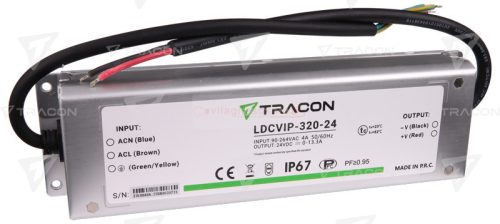 Védett fém házas led tápegység 24V 320W IP67