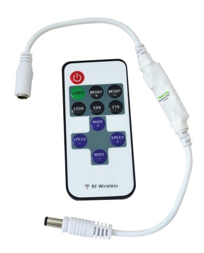 LED vezérlő; mini, távirányítóval 12-24 VDC, Icontinuous 4A, Ipeak 12A(2sec)