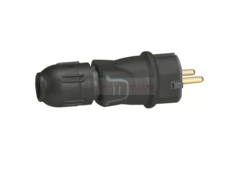 Dugvilla +tömszelence 2P+F 16A egyenes 230V fekete műanyag csavaros IP44 LEGRAND