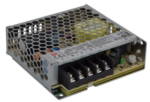 Fém házas LED meghajtó szalagokhoz, szabályozható DC kimenet 85-264 VAC / 12 VDC, 75 W, 0-6 A