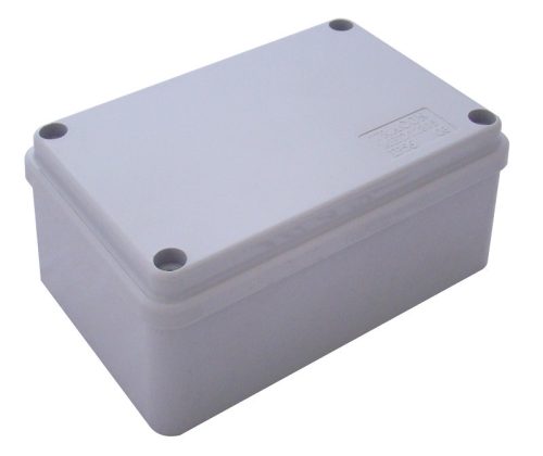 Elektronikai doboz, világos szürke, teli fedéllel 120×80×50mm, IP56