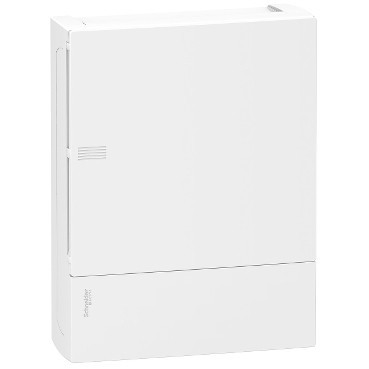 Schneider RESI9 MP Kiselosztó, teli ajtó, falon kívüli, 2x12 modul, PEN sín, komplett, fehér