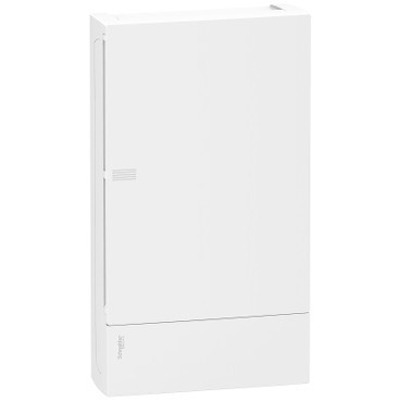 Schneider RESI9 MP Kiselosztó, teli ajtó, falon kívüli, 3x12 modul, PEN sín, komplett, fehér