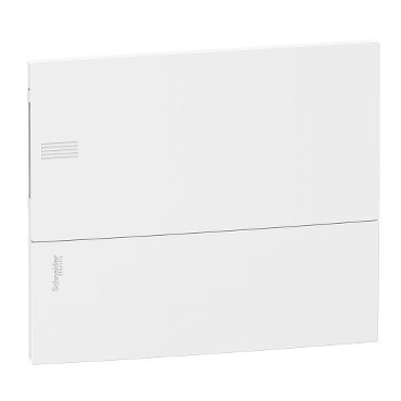 Schneider RESI9 MP Kiselosztó, teli ajtó, süllyesztett, 1x12 modul, PEN sín, komplett, fehér