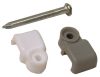 Telefonkábelrögzítő bilincs, szeggel, fehér, (20db) 2,5×4,5mm