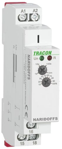 Tápfeszültség vezérelt időrelé, elengedés késleltetés 0,1s-36000s AC/DC 12-240V