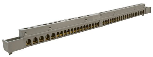 Szigetelt földelősín (N/PE) EDSS-18/. mod.elosztóhoz 230/400VAC, 100A, 13,7×26,6mm, L=360 mm, 38P, IP20