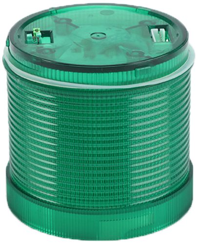 Fényjelző oszlop, zöld fényű henger, hangjelzéses aljzathoz 24V AC/DC, IP65