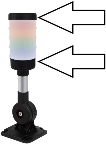 Fényjelző oszlop alapcsomag (talp, rúd, fedelek, duda, kábel 230V AC, IP65, 80 dB