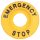 EMERGENCY STOP lap, magasított d=60mm, h=8mm, ABS