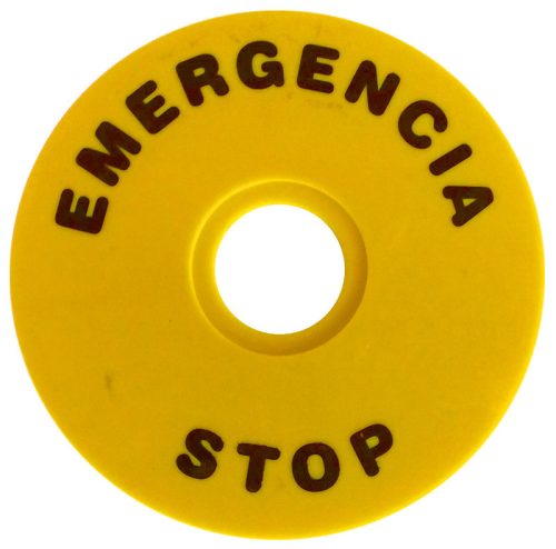 EMERGENCY STOP lap d=90mm; h=2mm; ABS