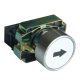 Tokozott jelölt nyomógomb, fémalap, fehér, (fekete nyíl) 1×NO, 3A/240V AC, IP44