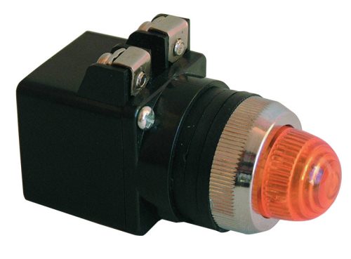 Jelzőlámpa, műanyag testű, piros, transzformátorral 0,4A/230V AC, d=22mm, IP42, NYGI6