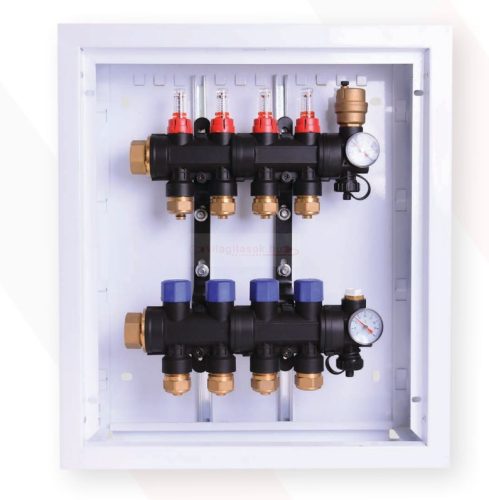 COMPUTHERM PMF01-3 1"-os beépített szelepes 3 leágazásos műanyag osztó-gyűjtő szett