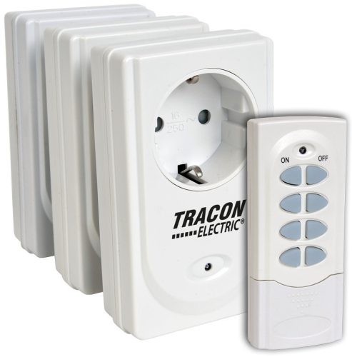 Távkapcsolós csatlakozóaljzat, 3 aljzat, 1 távírányító 230VAC, 50Hz, 3600W, IP20, 433,92MHz