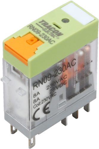Print relé tesztgombbal és állapotjelzéssel 110V AC 8A, 230V AC / 30V DC