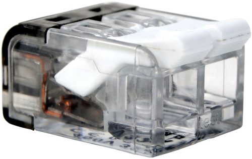 Csavar nélküli vezetékösszekötő, nyitható átlátszó 0,2-4mm2, 32A, 450VAC 2P