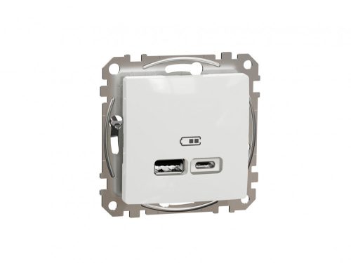 ÚJ SEDNA Dupla USB töltő, A+C, 2.4A, fehér