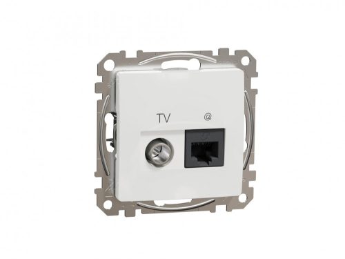 ÚJ SEDNA TV/RJ45 Cat6 UTP kombinált aljzat, fehér