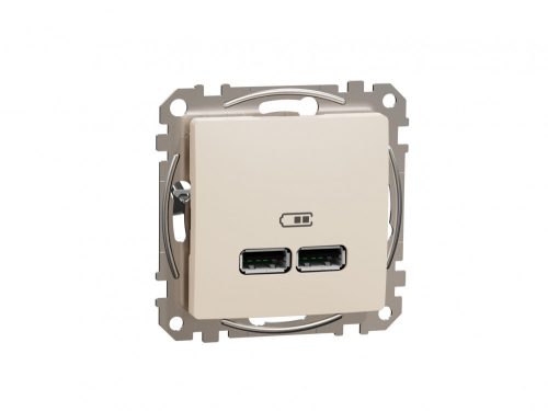 ÚJ SEDNA Dupla USB töltő, A+A, 2.1A, bézs