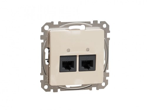 ÚJ SEDNA 2xRJ45 Cat6A UTP aljzat, bézs