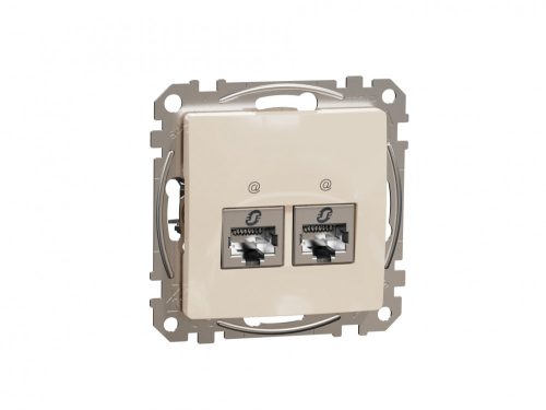 ÚJ SEDNA 2xRJ45 Cat6A STP aljzat, bézs